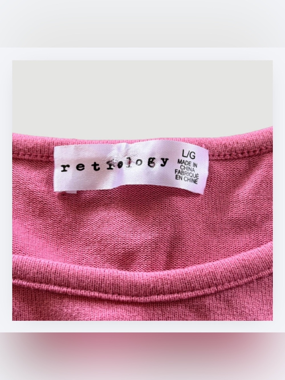 Retrology Pink Puffed Sleeve Embellished Blouse, Rhinestone Neckline, Size L - Picture 2 of 5